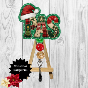 Patient Access Christmas Glitter Badge Pull | Badge Reel TheCraftNook