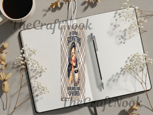Caffeine & Chapters Bookmark. Aluminum Metal Bookmarks TheCraftNook