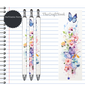 Butterfly Refillable Pens, multiple options and Images available. TheCraftNook