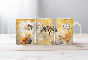 Buzzing Into the Day Honeybee Coffee Mugs. Two size options. Multiple images to choose. TheCraftNook