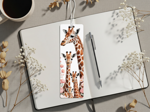 Stand tall in your reading adventures, Aluminum Metal Bookmarks, Giraffe Images TheCraftNook