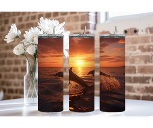Splash of Happiness Dolphin – 20 oz Stainless-Steel Tumblers. Multiple Sizes and Images Available. TheCraftNook