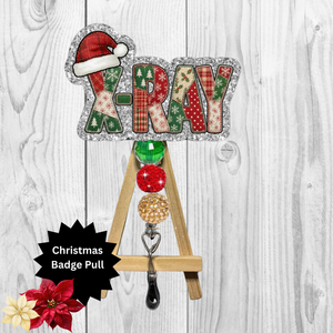 X-Ray Christmas Glitter Badge Pull | Badge Reel TheCraftNook