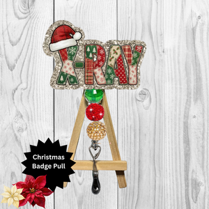 X-Ray Christmas Glitter Badge Pull | Badge Reel TheCraftNook