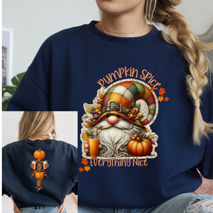 Pumpkin Spice Gnome Double Sided Sweatshirt TheCraftNook