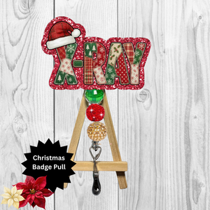 X-Ray Christmas Glitter Badge Pull | Badge Reel TheCraftNook