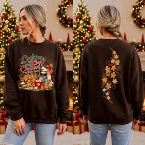 Cookies and Cheer Christmas Sweatshirt – Front & Back Graphics TheCraftNook