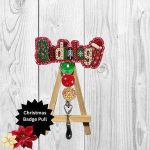 Radiology Christmas Glitter Badge Pull | Badge Reel TheCraftNook