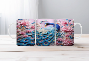 Peacock Magic Morning Mug TheCraftNook