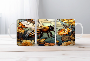 Buzzing Into the Day Honeybee Coffee Mugs. Two size options. Multiple images to choose. TheCraftNook