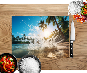 Beach Vibes Glass cutting boards. Multiple images Available. TheCraftNook