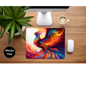 Phoenix Mouse Pad - Mythical Fire Bird Desk Accessory TheCraftNook