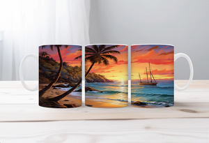 Beachy Bliss coffee mugs TheCraftNook