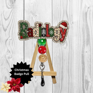 Radiology Christmas Glitter Badge Pull | Badge Reel TheCraftNook