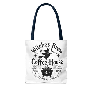 Witches Brew Coffee House Halloween Tote Bag | All-Over Print Printify