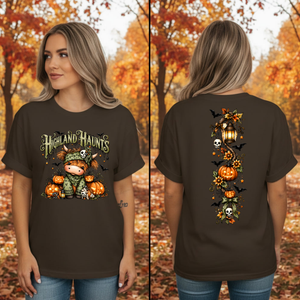 Highland Haunt T-Shirt | Front & Back Graphic TheCraftNook