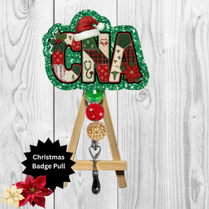CNA Christmas Glitter Badge Pull | Badge Reel TheCraftNook