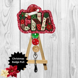 CNA Christmas Glitter Badge Pull | Badge Reel TheCraftNook