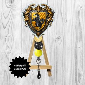 Badger House Crest Badge Pull – Wizard-Inspired ID Accessory TheCraftNook
