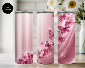 Butterfly 20 oz Stainless-Steel Tumblers. Multiple Sizes and Images Available. TheCraftNook