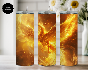 Phoenix 20 oz Stainless Steel Tumbler - Rise & Shine Collection TheCraftNook