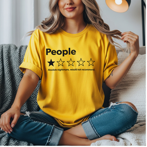 “People: 1-Star Review” Funny Sarcasm Graphic Tee TheCraftNook