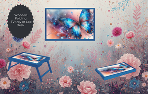 Butterfly Folding TV Trays - Handcrafted Wooden Serving Trays with Glitter TheCraftNook