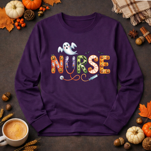 Nurse Boo Long Sleeve Tee TheCraftNook
