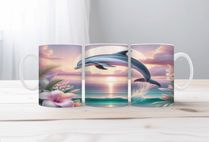 Flippin’ Cute Morning Mug, Dolphin coffee Mugs. Two sizes to choose from. TheCraftNook