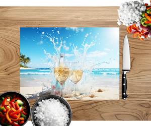 Beach Vibes Glass cutting boards. Multiple images Available. TheCraftNook