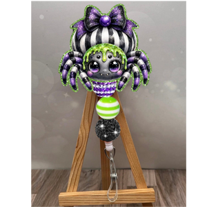 Spider Badge Pull – Glitter Lanyard Accessory TheCraftNook