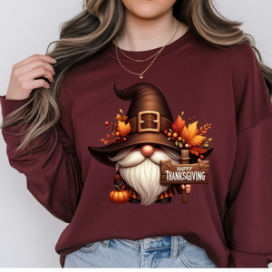 Thanksgiving Gnome Long Sleeve Tee TheCraftNook