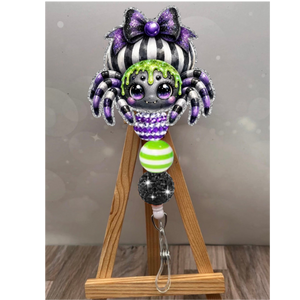 Spider Badge Pull – Glitter Lanyard Accessory TheCraftNook