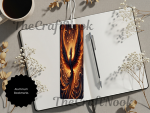 Phoenix Bookmarks - Handcrafted Metal Fire Bird Bookmarks with Beads & Glitter TheCraftNook