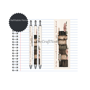 Refillable Pens, Once Upon a Pen – Book Lover Writing Pen. Multiple options and Images available TheCraftNook
