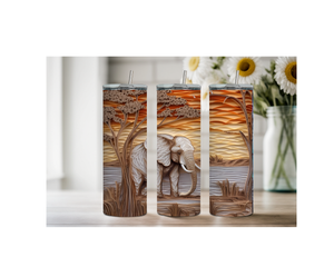 20 ounce Wise & Wonderful Elephant Stainless Tumbler. Multiple Sizes and Images Available. TheCraftNook