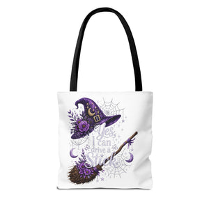Yes I Can Drive a Stick Halloween Tote Bag | All-Over Print Printify