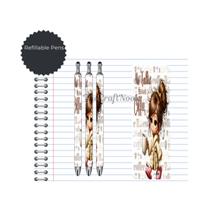 Caffeine & Creativity Refillable Pens, multiple options and Images available. TheCraftNook