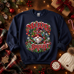 Merry And Bright Gnome Sweatshirt TheCraftNook