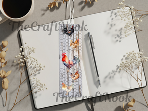 Aluminum Metal Bookmarks, Chicken Images TheCraftNook