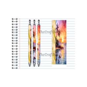Refillable Pens, Beach Images multiple options and Images available. Beach vibes in every stroke. TheCraftNook