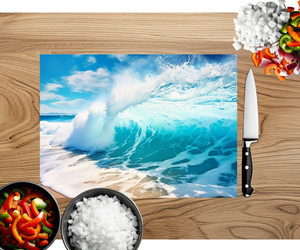 Beach Vibes Glass cutting boards. Multiple images Available. TheCraftNook