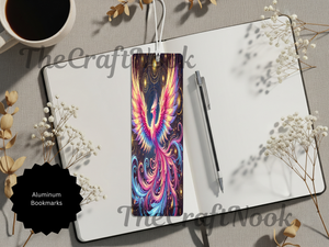 Phoenix Bookmarks - Handcrafted Metal Fire Bird Bookmarks with Beads & Glitter TheCraftNook
