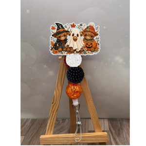 Cute Trick or Moo Badge Pull TheCraftNook