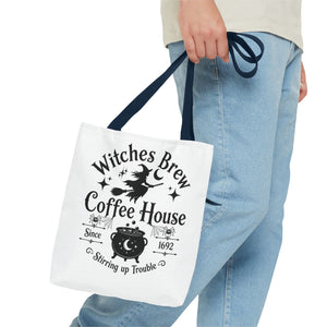 Witches Brew Coffee House Halloween Tote Bag | All-Over Print Printify