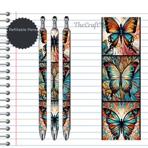 Butterfly Refillable Pens, multiple options and Images available. TheCraftNook