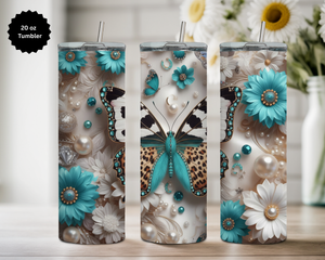 Butterfly 20 oz Stainless-Steel Tumblers. Multiple Sizes and Images Available. TheCraftNook