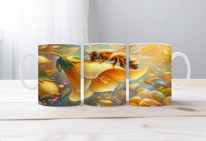 Buzzing Into the Day Honeybee Coffee Mugs. Two size options. Multiple images to choose. TheCraftNook