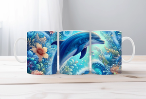 Flippin’ Cute Morning Mug, Dolphin coffee Mugs. Two sizes to choose from. TheCraftNook
