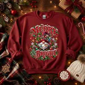 Merry And Bright Gnome Sweatshirt TheCraftNook